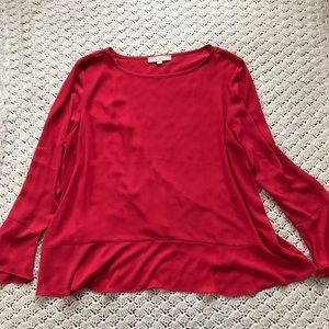 LOFT red flowy top size XL